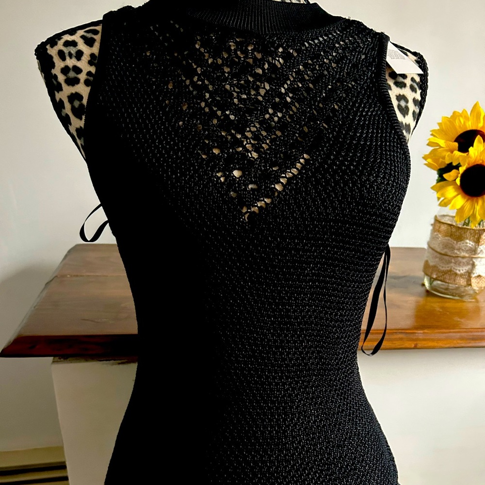 White House Black Market sheer knit mesh top